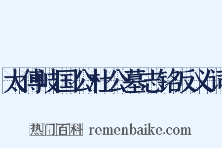 太傅岐国公杜公墓志铭反义词是什么意思的图片